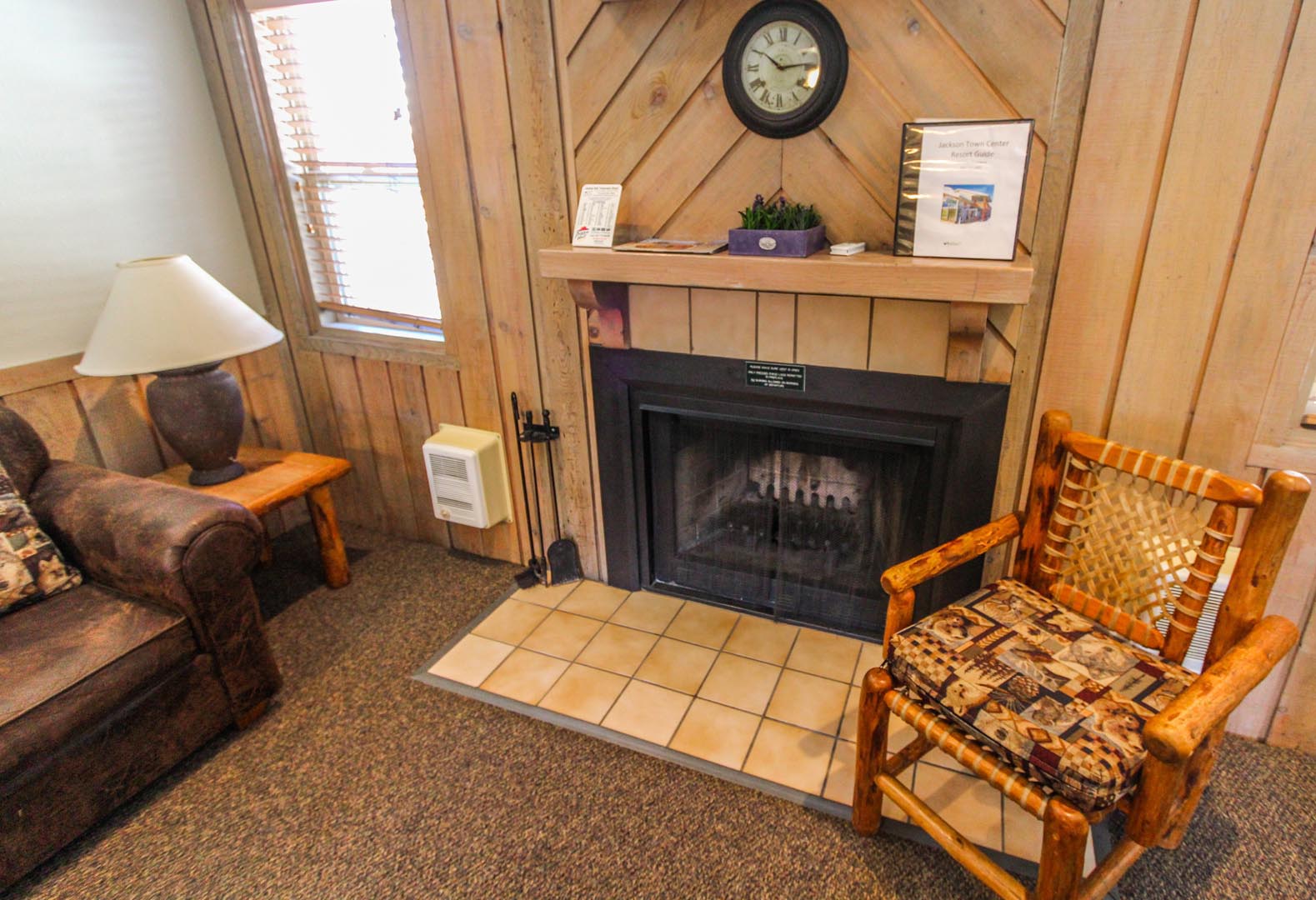 A tranquil living room at VRI's Jackson Hole Towncenter in Wyoming.